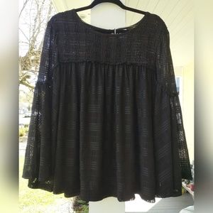 Time and Tru Bell Sleeve Sheer Blouse